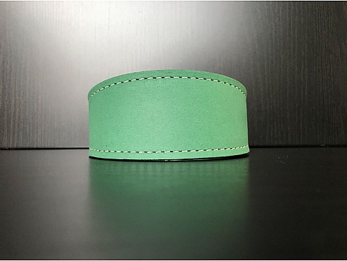 Lined Green Nubuck - Whippet Leather Collar - Size M